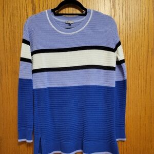 Talbots Striped Blue and White Sweater XS